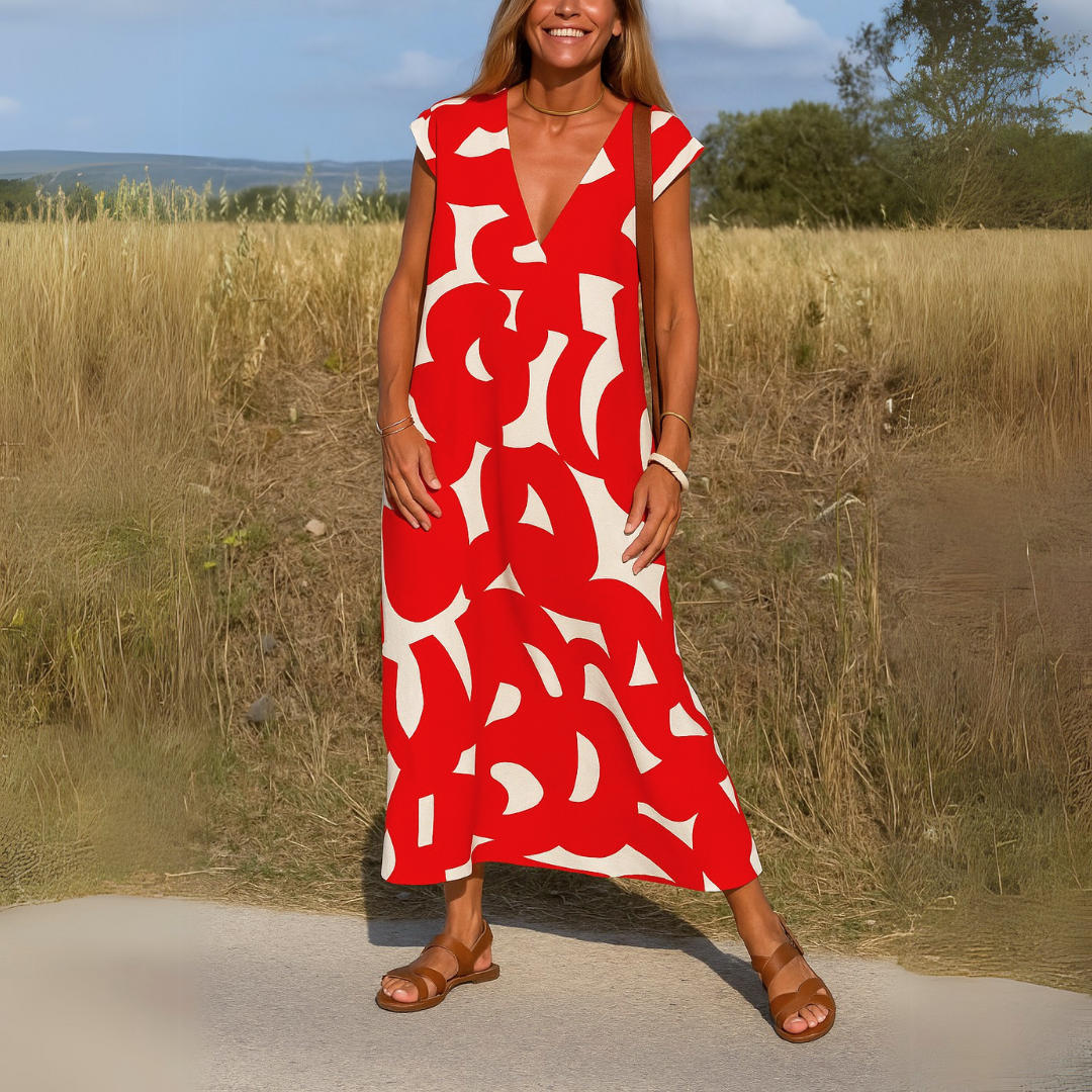 Königsallee Atelier™| Kleid mit V-Ausschnitt