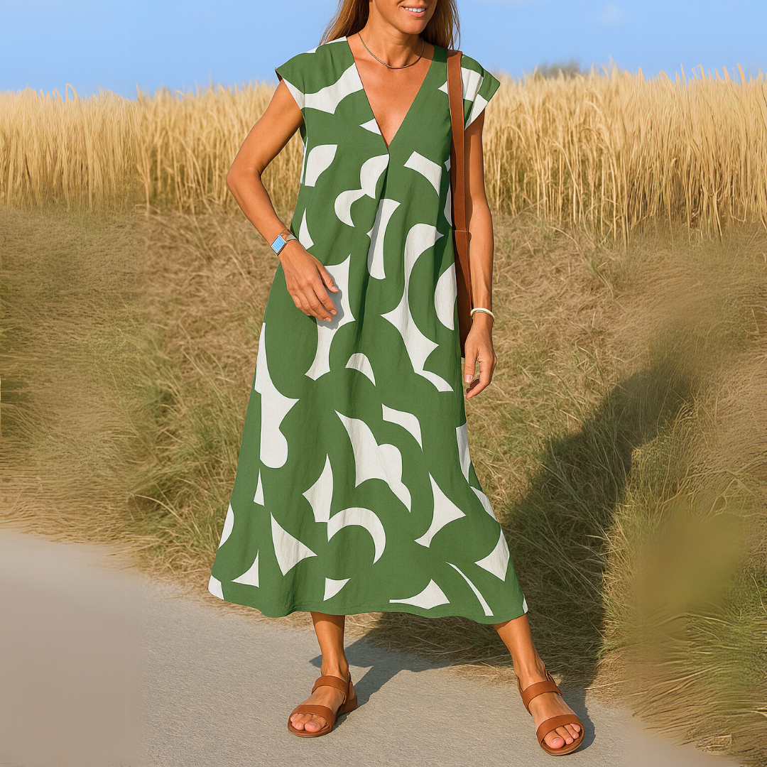 Königsallee Atelier™| Kleid mit V-Ausschnitt