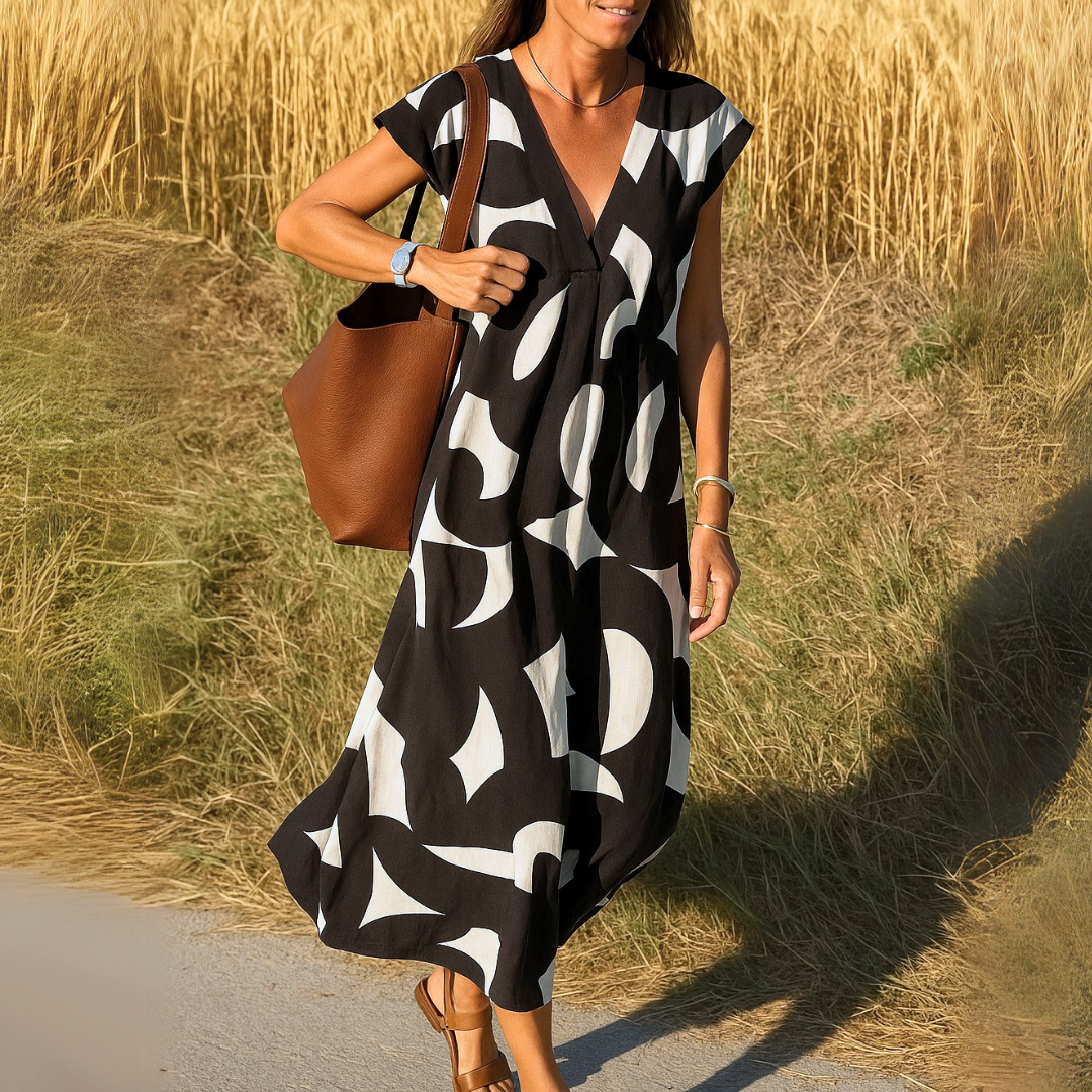 Königsallee Atelier™| Kleid mit V-Ausschnitt