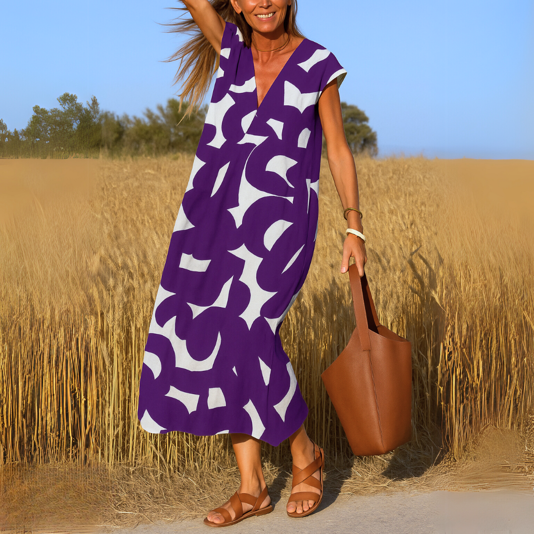Königsallee Atelier™| Kleid mit V-Ausschnitt