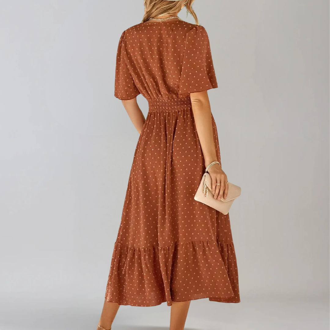 ARIA | Mittellanges Kleid mit V-Ausschnitt