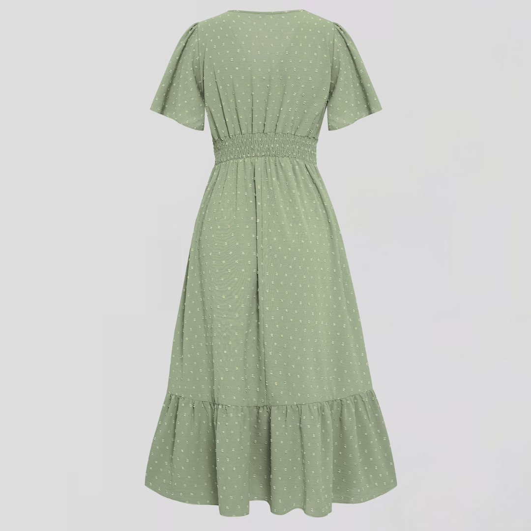ARIA | Mittellanges Kleid mit V-Ausschnitt