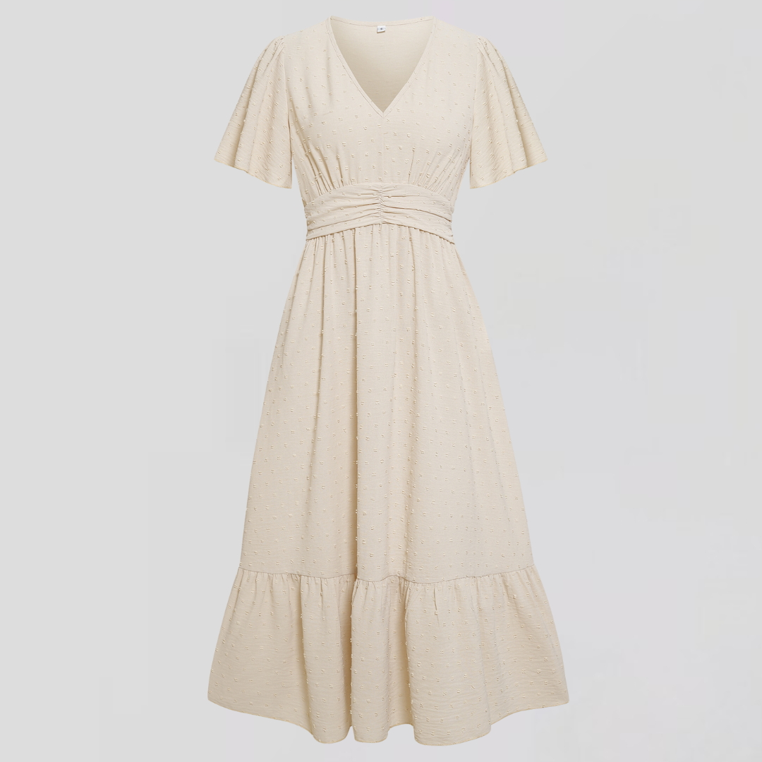 ARIA | Mittellanges Kleid mit V-Ausschnitt