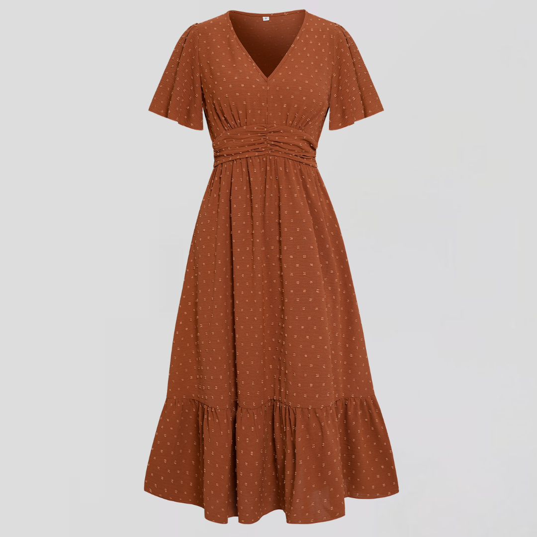 ARIA | Mittellanges Kleid mit V-Ausschnitt