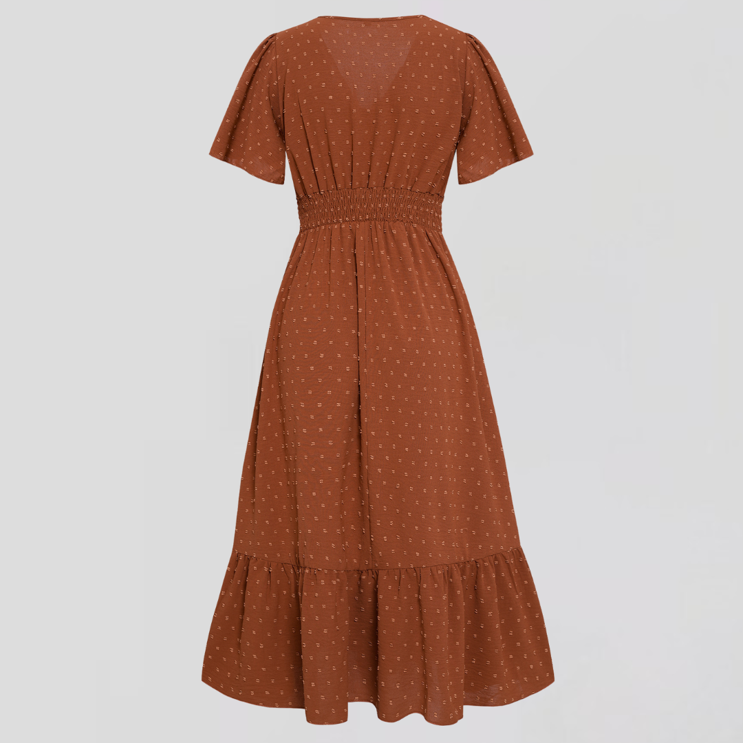 ARIA | Mittellanges Kleid mit V-Ausschnitt
