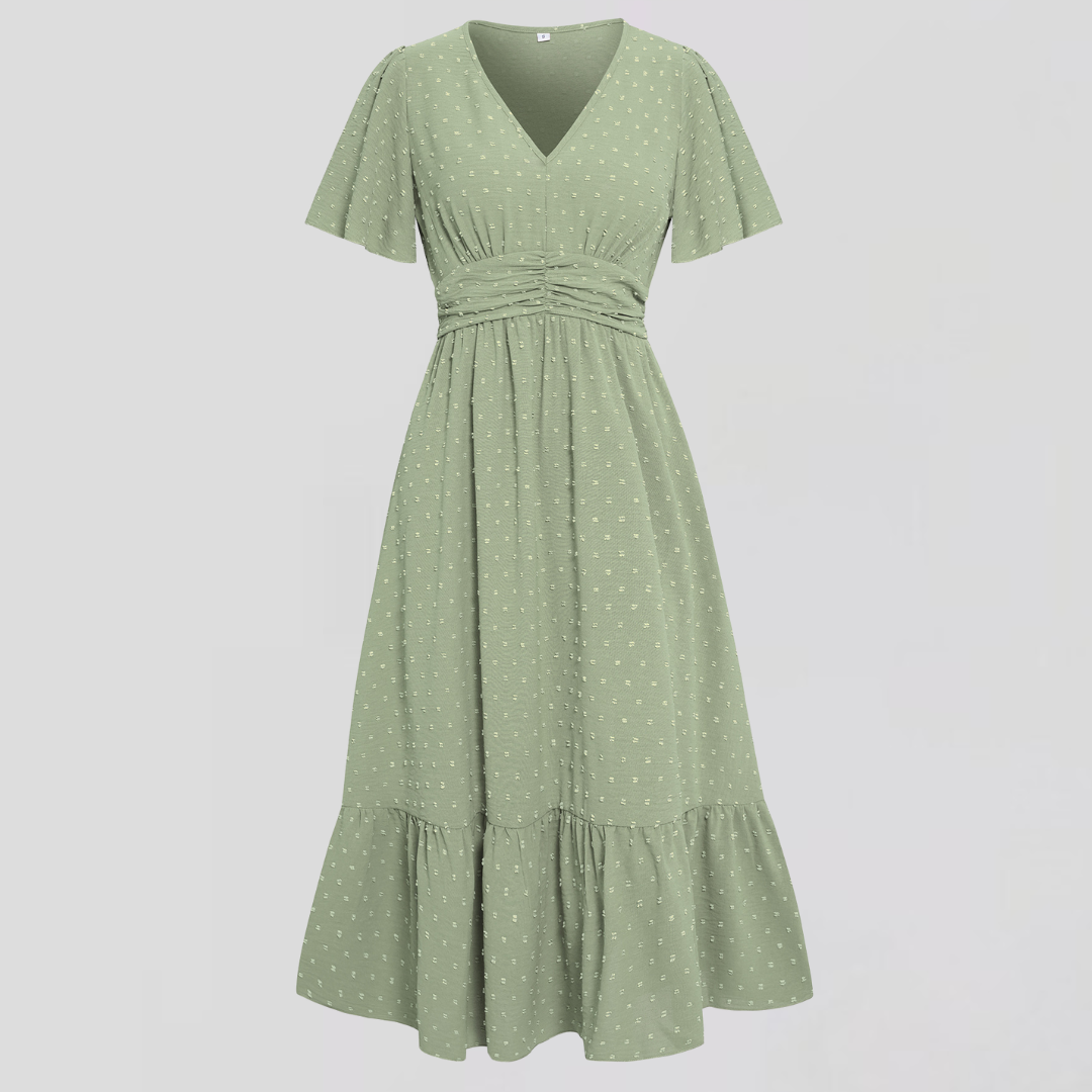 ARIA | Mittellanges Kleid mit V-Ausschnitt