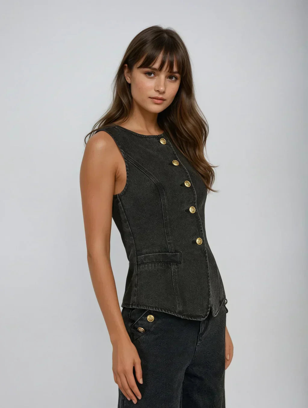 CORINNE | Komplett in Denim mit raffinierten Details