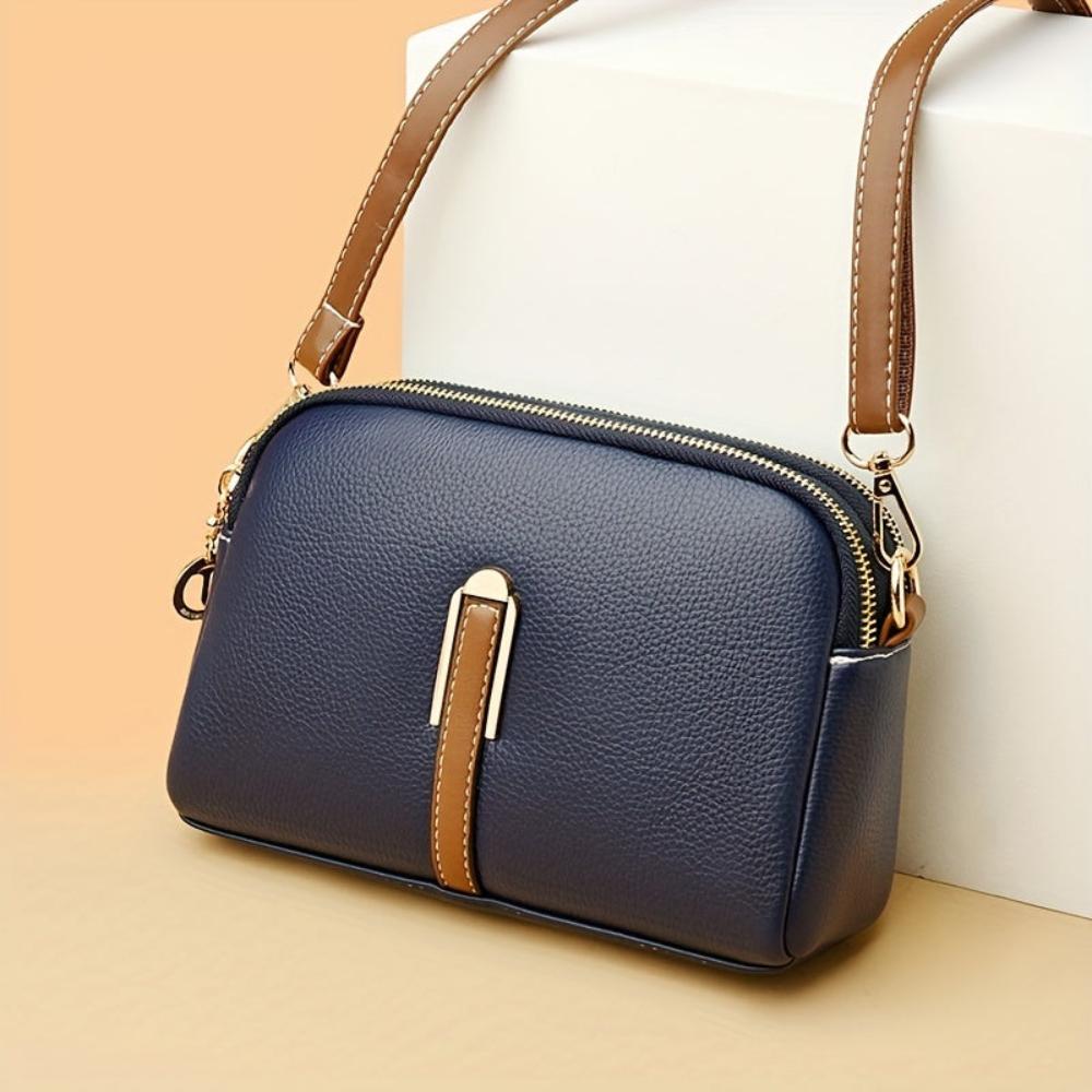 Mila Litchi Crossbody Tasche mit Prägung