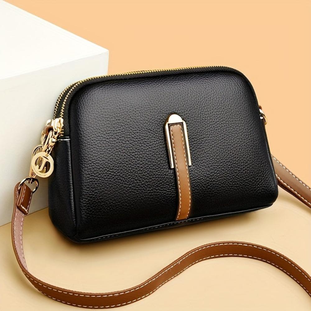 Mila Litchi Crossbody Tasche mit Prägung