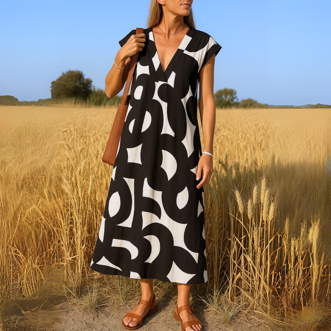 Königsallee Atelier™| Kleid mit V-Ausschnitt
